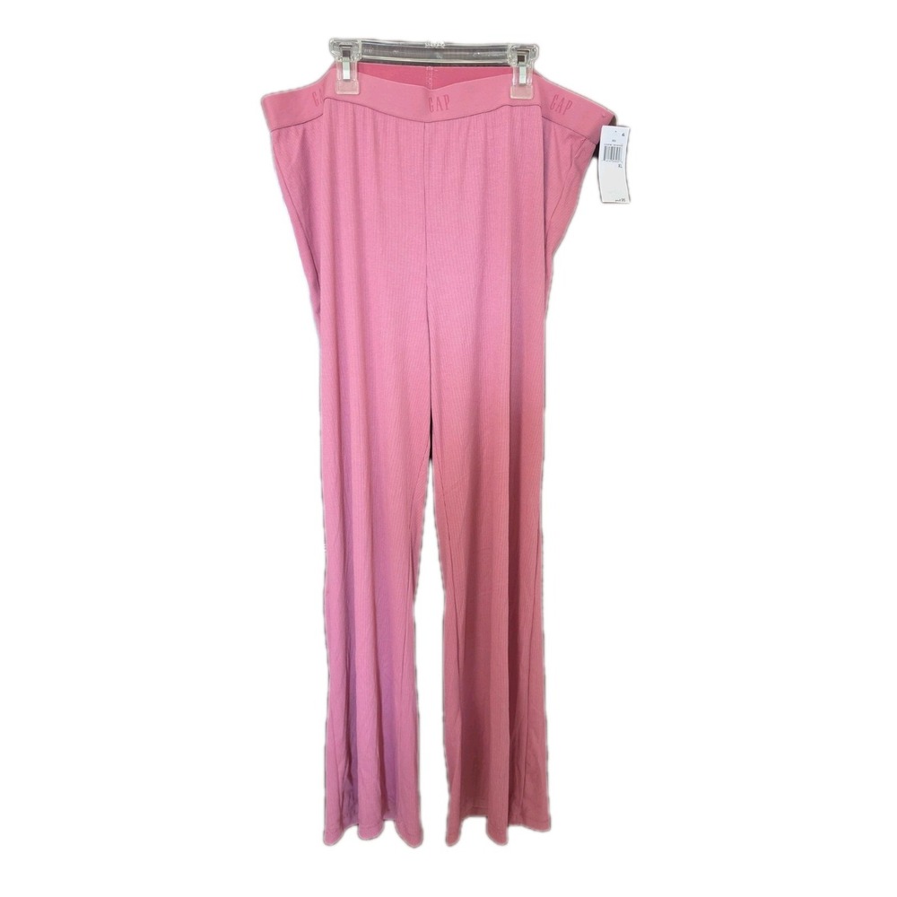 GAP Body Ribbed High Rise Pajama Pants Bottom Loungewear Women's XL Pink NWT